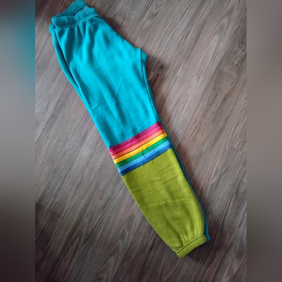 Aviator Nation Womens Stripe Rainbow Sweatpants/joggers - Picture 5 of 6